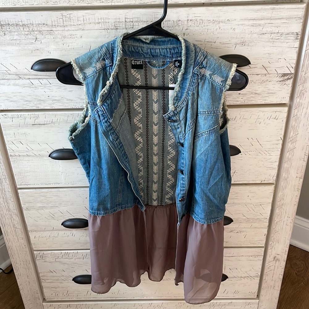 Cruel Half Jean Tank Jacket
